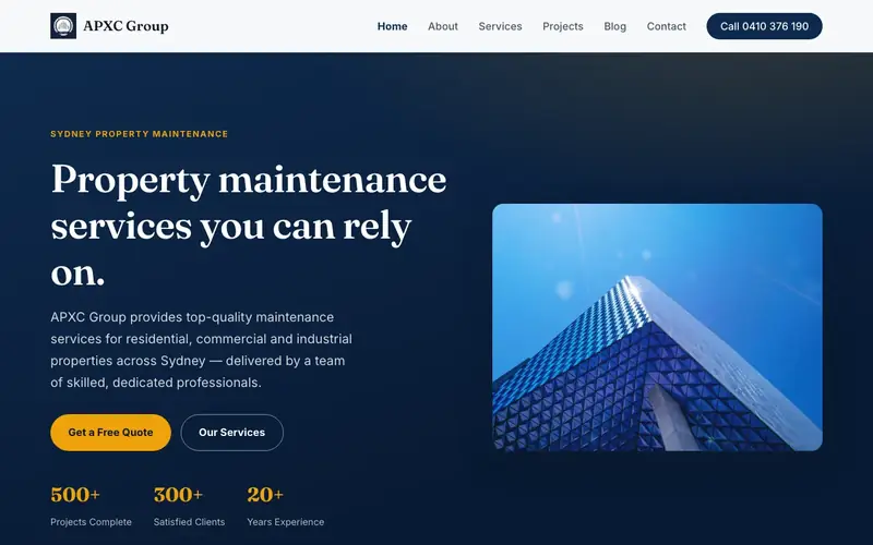 APXC Group website screenshot