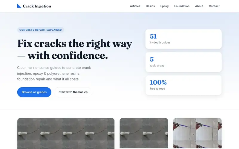 Crack Injection website screenshot