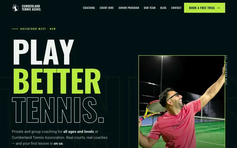 Cumberland Tennis Association website screenshot