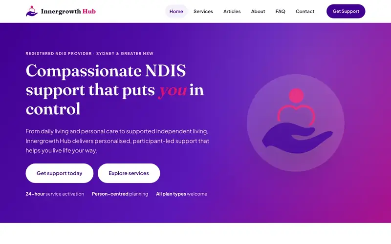 Inner Growth Hub website screenshot