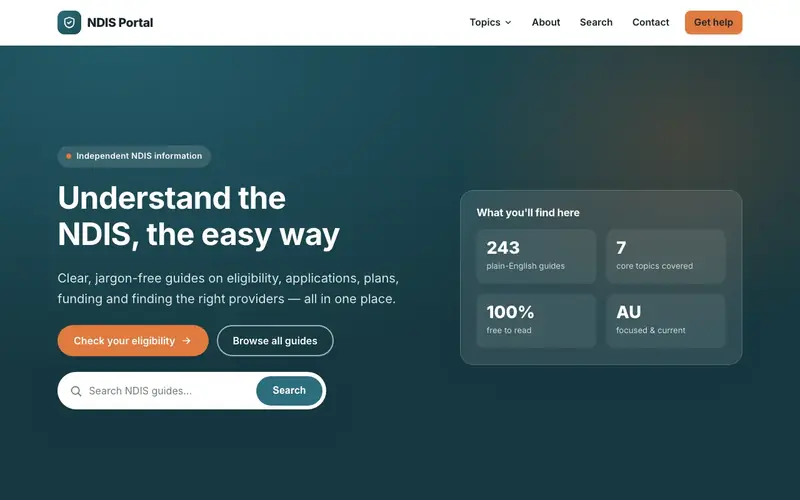 NDIS Portal website screenshot