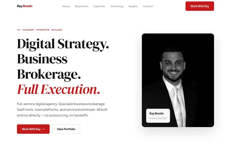 Ray Breslin website screenshot