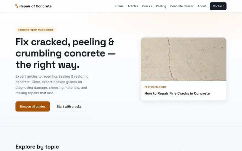 Repair Of Concrete website screenshot