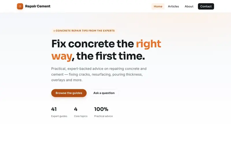 Repair Cement website screenshot
